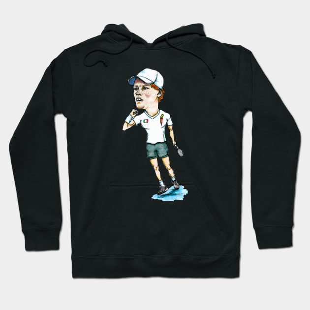 Jannik Sinner Pro Tennis Hoodie by dizzycat-biz